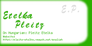 etelka pleitz business card
